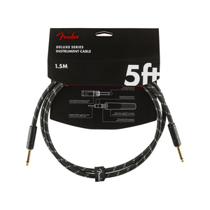 Fender Deluxe Series Instrument Cable, 5ft, Black Tweed