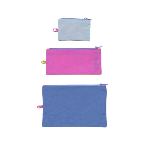 Baggu Flat Pouch Set, Vacation Colorblock