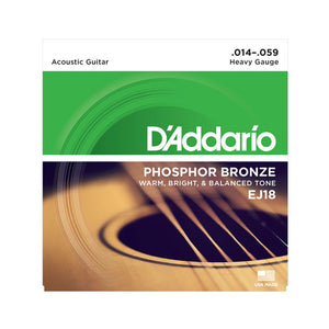 D'Addario EJ18 Phosphor Bronze Acoustic Guitar Strings, Heavy, 14-59