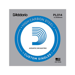 D'Addario PL014 Plain Steel Singles, .014