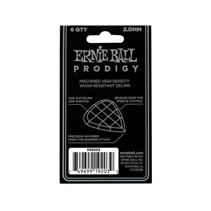 Ernie Ball Mini Prodigy 2.0mm Guitar Picks, White, 6-Pack