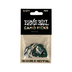 Ernie Ball Camouflage Cellulose Guitar Picks, Medium, 12-Pack