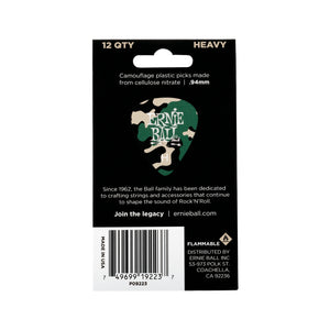 Ernie Ball Camouflage Cellulose Guitar Picks, Heavy, 12-Pack