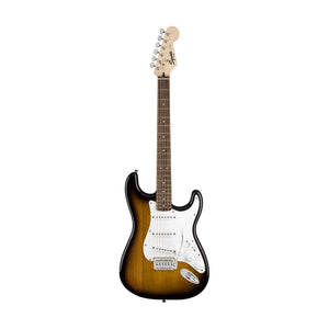 Squier Stratocaster Electric Guitar Pack w/Gig Bag & Frontman 10G Amp, Brown Sunburst, 230V UK