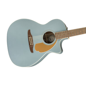 Fender California Newporter Player Medium-Sized Acoustic Guitar, Walnut FB, Ice Blue Satin