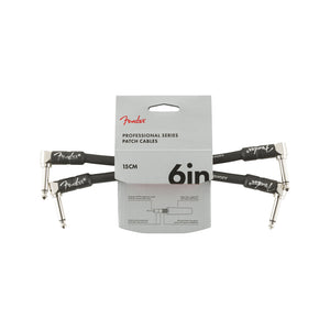 Fender Professional Series Patch Cable, 6inch, Black, 2-Pack