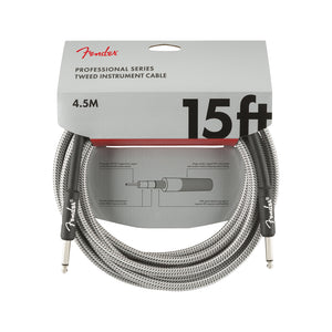 Fender Professional Series Instrument Cable, 15ft, White Tweed