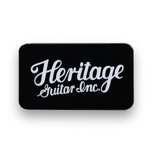 Heritage Celluloid Black Vintage Guitar Pick, Medium, 12-Pick Tin