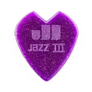 Jim Dunlop 47PKH3NPS Kirt Hammett Jazz III Pick, Purple Sparkle, 6-Pack