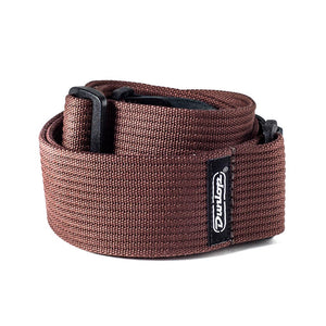 Jim Dunlop D27-01BR Ribbed Cotton Guitar Strap, Chocolate