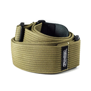 Jim Dunlop D27-01OL Ribbed Cotton Guitar Strap, Olive Green