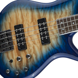 Jackson JS Series Spectra Bass JS3Q QMT Electric Bass Guitar, Amber Blue Burst