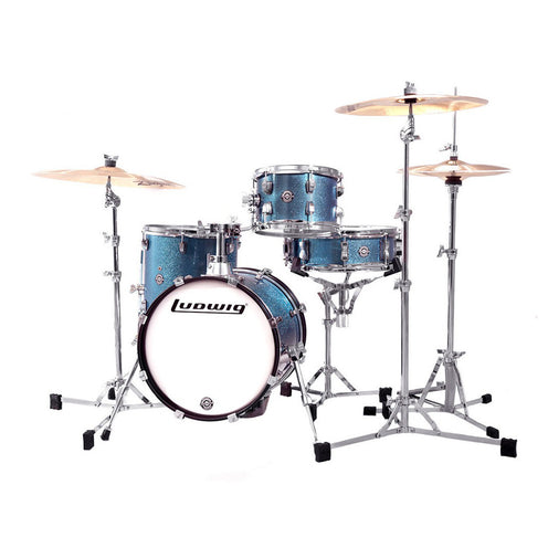 Ludwig LC179XX023DIR Breakbeats By Questlove 4-Piece Drum Kit w/ Bag, Blue Sparkle