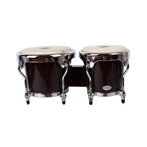 Natal NFU67B-HC Natural Wood Bongos Chrome Hardware, Black Gloss