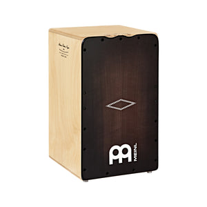 MEINL Percussion AESLEYB Artisan Edition Cajon Solea Line, Ebony Burst Frontplate