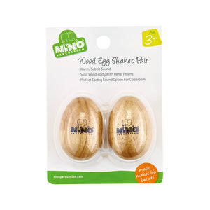 NINO Percussion NINO562-2 Wood Egg Shaker, Small, Pair