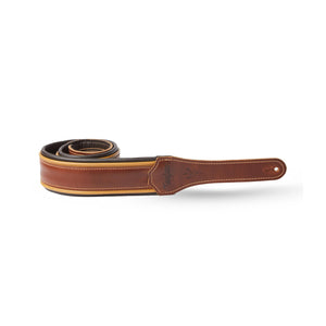 Taylor 500 Series Century Leather Guitar Strap, Medium Brown/Butterscotch/Black, 2.5inch